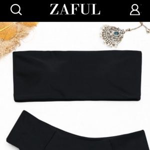 Black Large bandeau bikini top